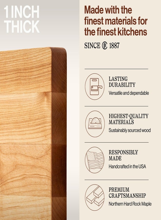 John Boos Chop-N-Slice Series Square Wooden Maple Cutting Board 10”x10” – 1” Thick, 4-lb Reversible Butcher Block with Eased Corners & Edge-Grain – Made in the USA - Image 3
